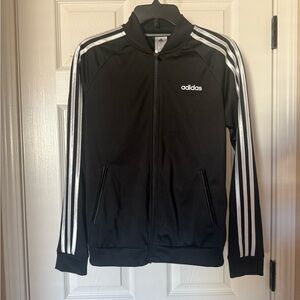adidas Black Jacket with White Stripes